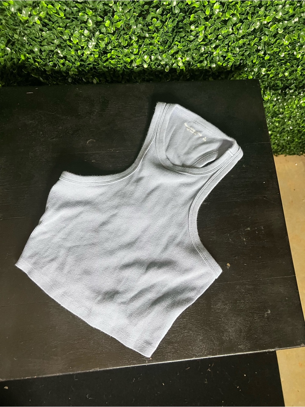 Abercrombie & Fitch Light Blue Ribbed Cropped Tank